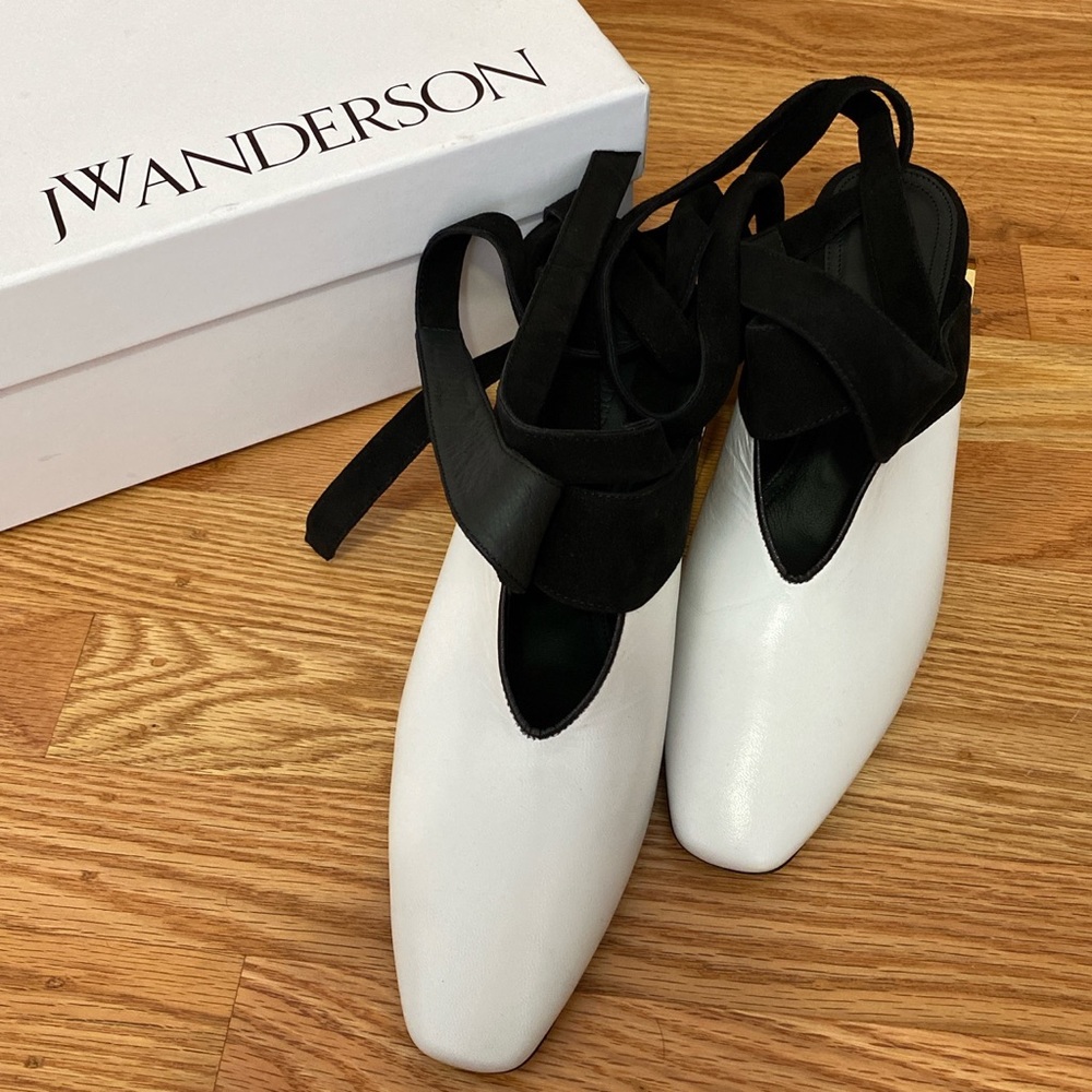 JW Anderson gold cylinder heel
